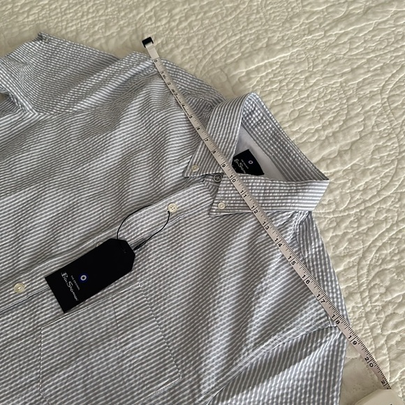 Men’s Ben Sherman blue/white seersucker shirt - Picture 8 of 13